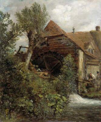 Oil painting landscape A-Watermill-at-Gillingham-Dorset-John-Constable on canvas