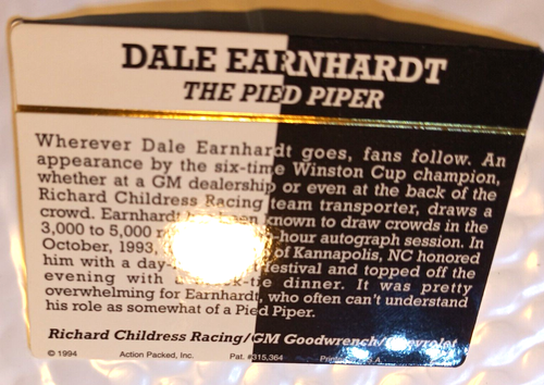 * 1994 #27 Action Packed Race card Dale Earnhardt / Goodwrench #3 - Bild 5 von 6