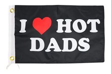 I Heart Hot Dads Flag 12x18 Inches - Perfect for UTV ATV SxS Boats Whips