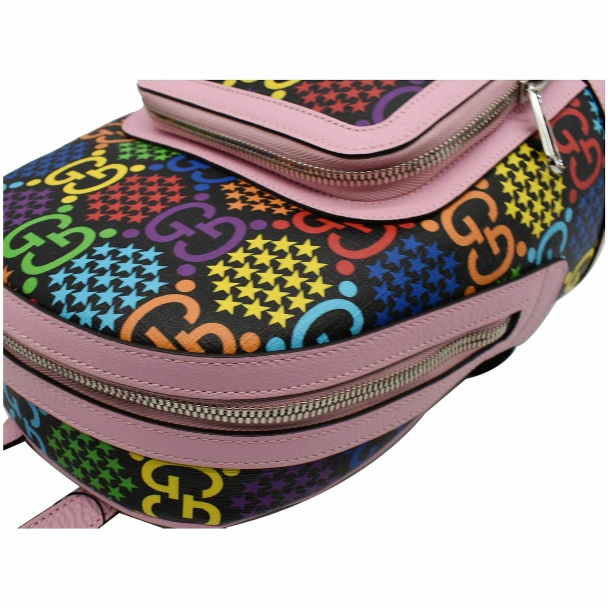 ??% Auth GUCCI Psychedelic GG Supreme Monogram Canvas Backpack Bag Multicolor GUCCI Psychedelic GG Supreme Monogram Canvas Backpack Bag  main image 4