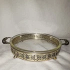 Vintage Pyrex Glass Flat Cake Pan in Art Deco Metal Stand 1919
