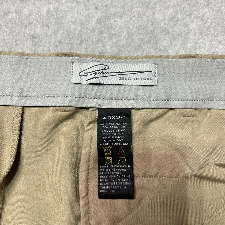 Pantalones Greg Norman Para Hombre 40 X 31 Caqui Golf Rendimiento Elastizados Calce Recto Foto 3 de 4