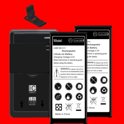 2x 7220mAh Standard Battery Charger Bracket for Samsung Galaxy Note 4 SM-N910F