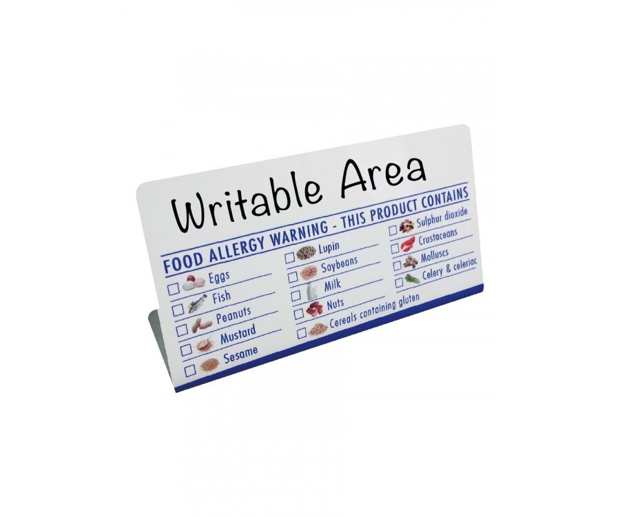 Food Allergy Allergen Checklist Tent Notice with Writable Area - BT024