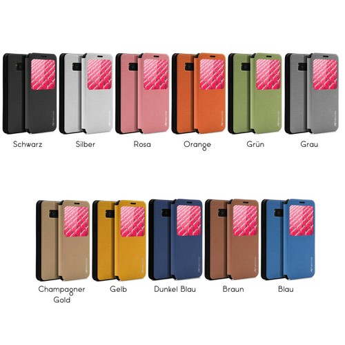 Urcover® View Case Custodia Protettiva Wallet Cover Etui Borsa Cellulare Samsung - Foto 2 di 18