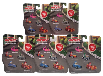 Disney Jr Diecast Race Car Set Mickey Goofy Donald Duck Minnie