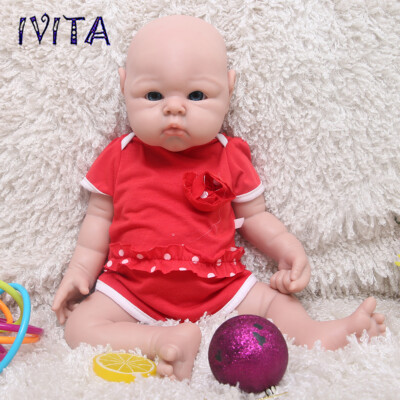 IVITA 19''Ganzkörper-Silikon-Reborn-Baby-niedliche mollige Baby-Mädchen-Puppe