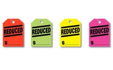 REDUCED $ Price - Jumbo Car Mirror Hang Tags Sale Pricing Signs (50 Per Pack)