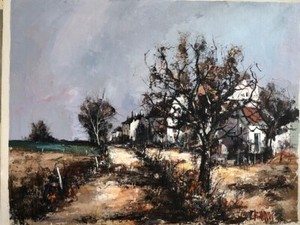 Manuel M Bunuel, [Spain b1940], original Painting, Signed, oil/canvas.