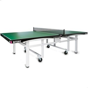 Butterfly Centrefold 25 Table Tennis Ping Pong Table Indoor Green Used, Folding