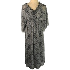 XS Curations 2 Piece Black White Maxi Dress Black Slip Boho Overlay