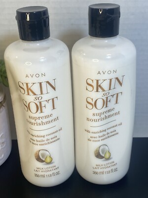 Avon Skin So Soft SUPREME NOURISHMENT Coconut Lotion 11.8 oz  Set Of 2  
