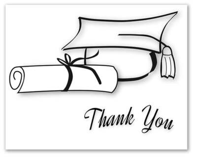 grad thank you card Black & White Graduation Cards-Blank Inside-12 or 24 Packs-5.5