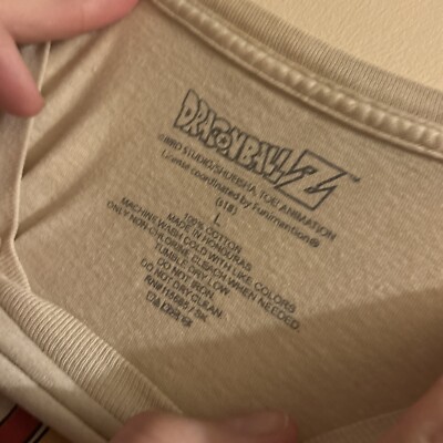 ヴィンテージ もの Large Dragon Ball Z T-Shirt Size L White Son Goku Vegeta Worn Good