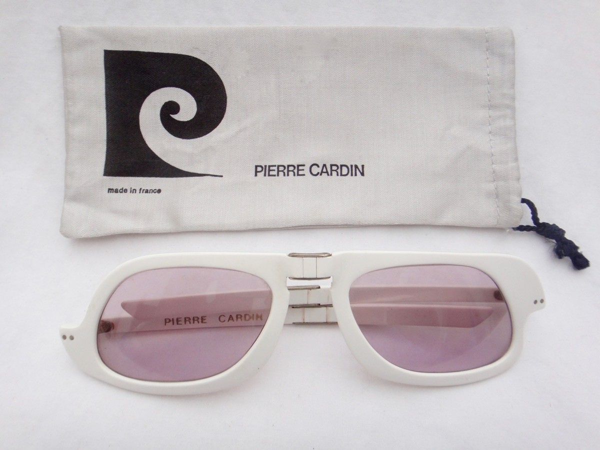 VINTAGE PIERRE CARDIN WHITE FOLDING PINK LARGE 1960