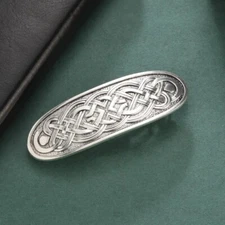 Silver Celtic knot Barrettes Lady Celtic Hair Clips Vintge French Hair Accessory