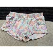 Billabong Kids Mint Floral Gauze Shorts Elastic Waist Tropical Print Size Large