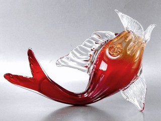 MURANO GLASFISCH als liegende Vase oder Deko sehr schön !