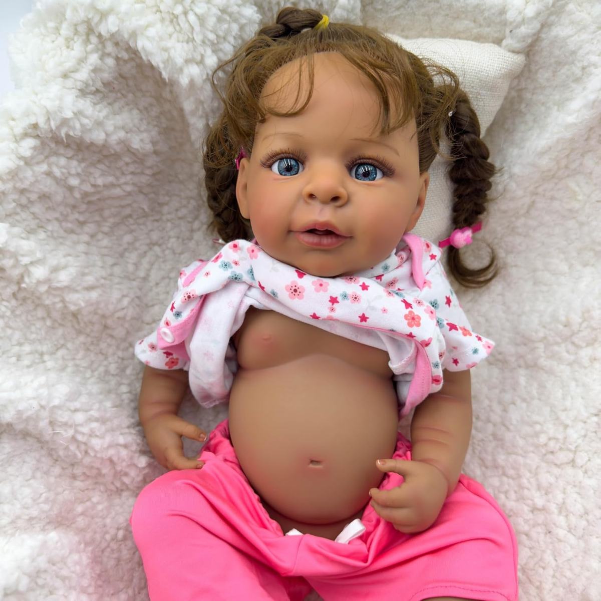 Reborn Baby Doll Black Girl Silicone Full Body 19 Inch Washable