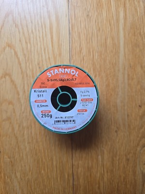 Stannol 810797 bleifreier Lötdraht - 0,5 mm 217°C Schmelzpunkt 250 g 