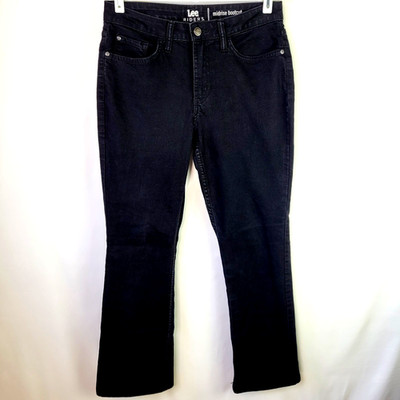 Lee Riders Womens Jeans Size 8P Black Midrise Bootcut Stretchy Inseam 28''