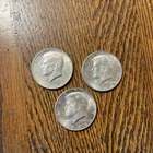 1964 Kennedy Half Dollar 90% Silver - Lot Of 3 Very Good Condition