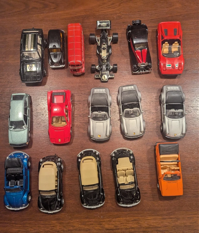 Vintage Diecast Car Lot Porsche Ferrari VW F1 Bus 16 Cars Mixed Brands - Image 2 of 2