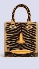 🔥  Schiaparelli trompe-l'œil face   Visage Anatomy zebra Bag. 