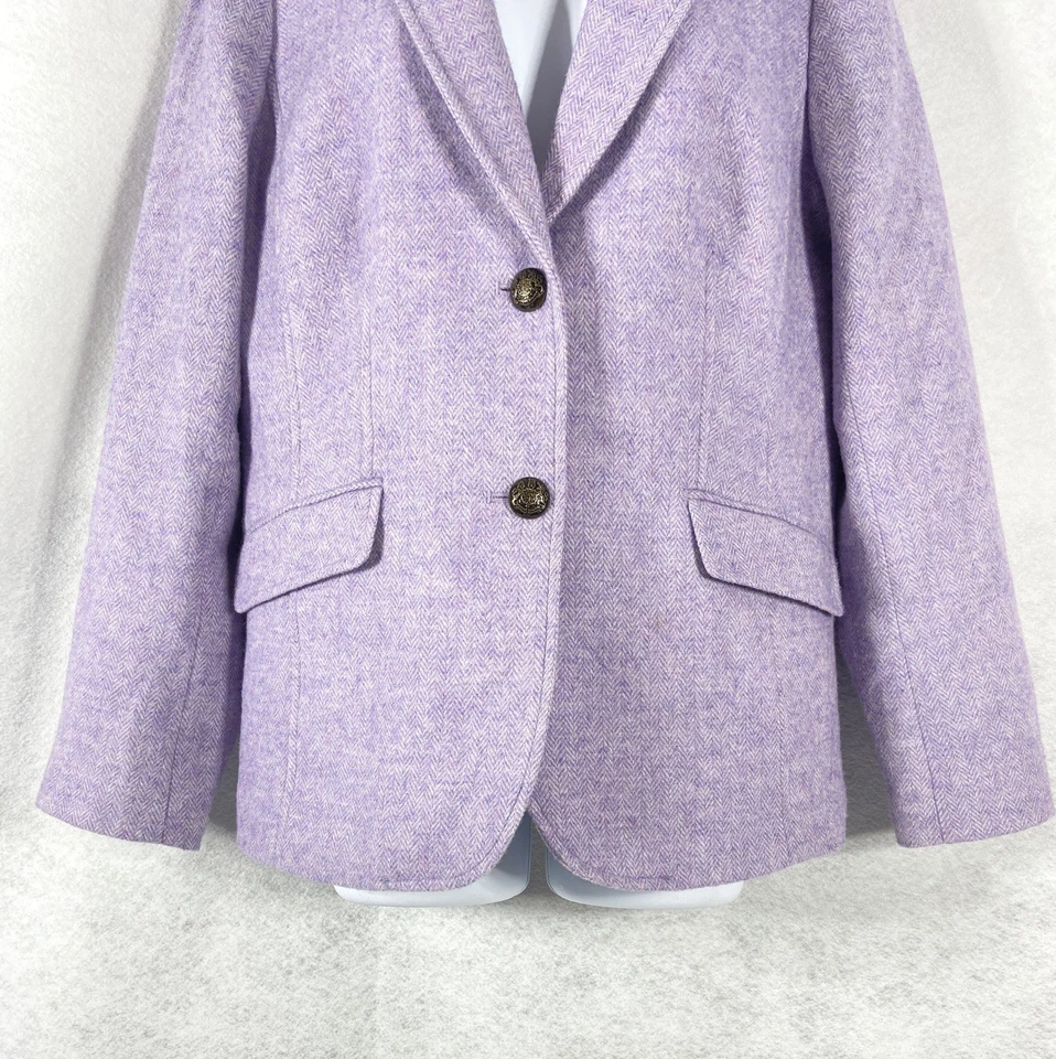 Chaqueta Talbots Mujer 12 Blazer Púrpura 100% Manga Larga Mezcla Lana Foto 3 de 4