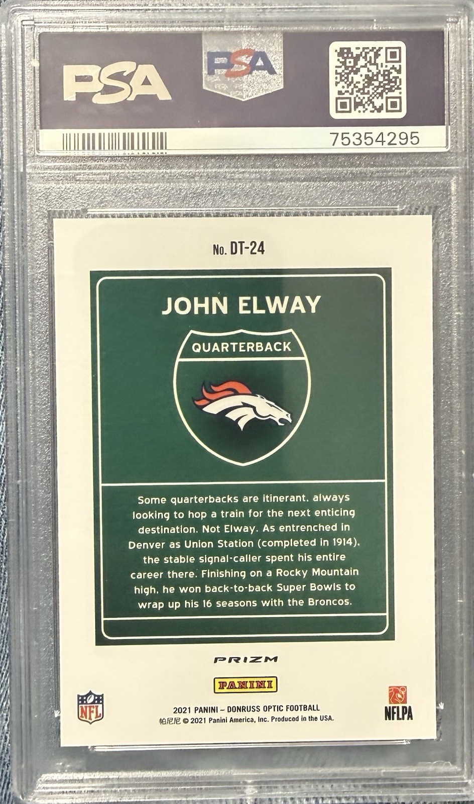 2021 Panini Donruss Optic - Downtown John Elway #DT-24