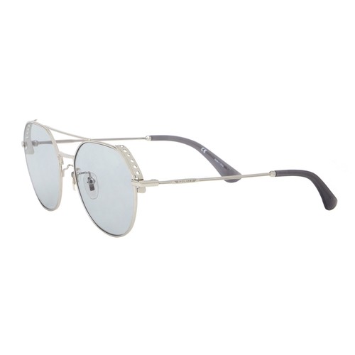 Luxe Modern Contemporary Police Sunglasses Spl636-579X Silver Black