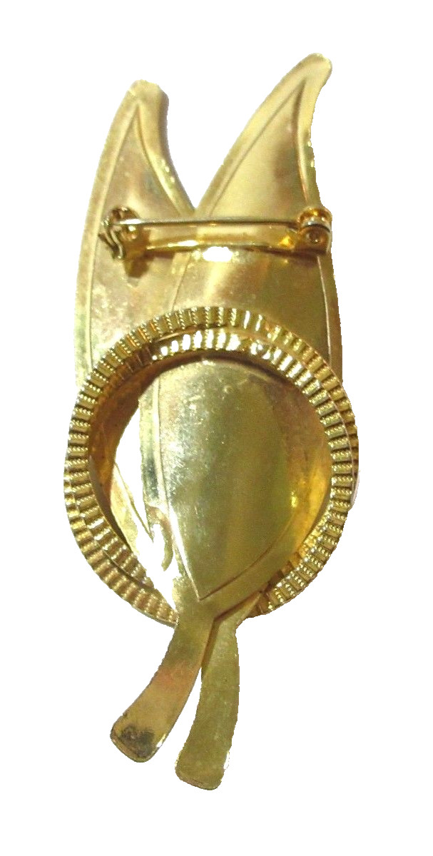 LARGE DOUBLE LEAF INTERESTING DESIGN VINTAGE PIN … - image 2