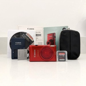 RARE RED Canon IXUS 220 HS Digital Camera 12.1MP- Full Kit & Excellent Condition