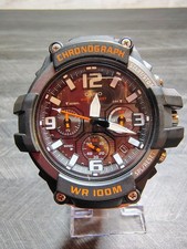 Men's Casio Chronograph MCW100H-4A Analog Watch Heavy Duty Orange 100M WR