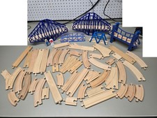 Large Thomas the Tank Engine Wooden Track and Bridge Lot