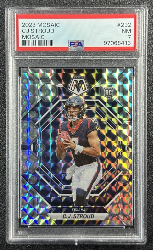 C.J. STROUD PSA 7 2023 PANINI MOSAIC #292 ROOKIE MOSAIC PRIZM RC TEXANS 8413