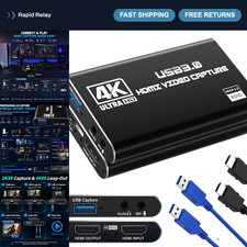 1080P 60FPS USB 3.0 HDMI Capture Card, 2K30 Video Capture Device for Streaming
