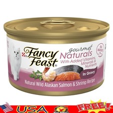 Gourmet Natural Wet Cat Food Salmon Shrimp Gravy 3oz Cans 12 Pack Nutritious New 9.44 per gallon