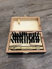 Vintage Steel Letter Number Stamp Punch Set Wood Box Metal Stamping Tool