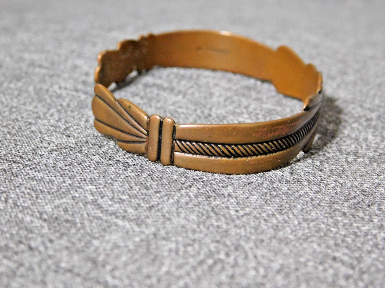 Vintage Fred Harvey Solid COPPER CUFF BANGLE BRAC… - image 6