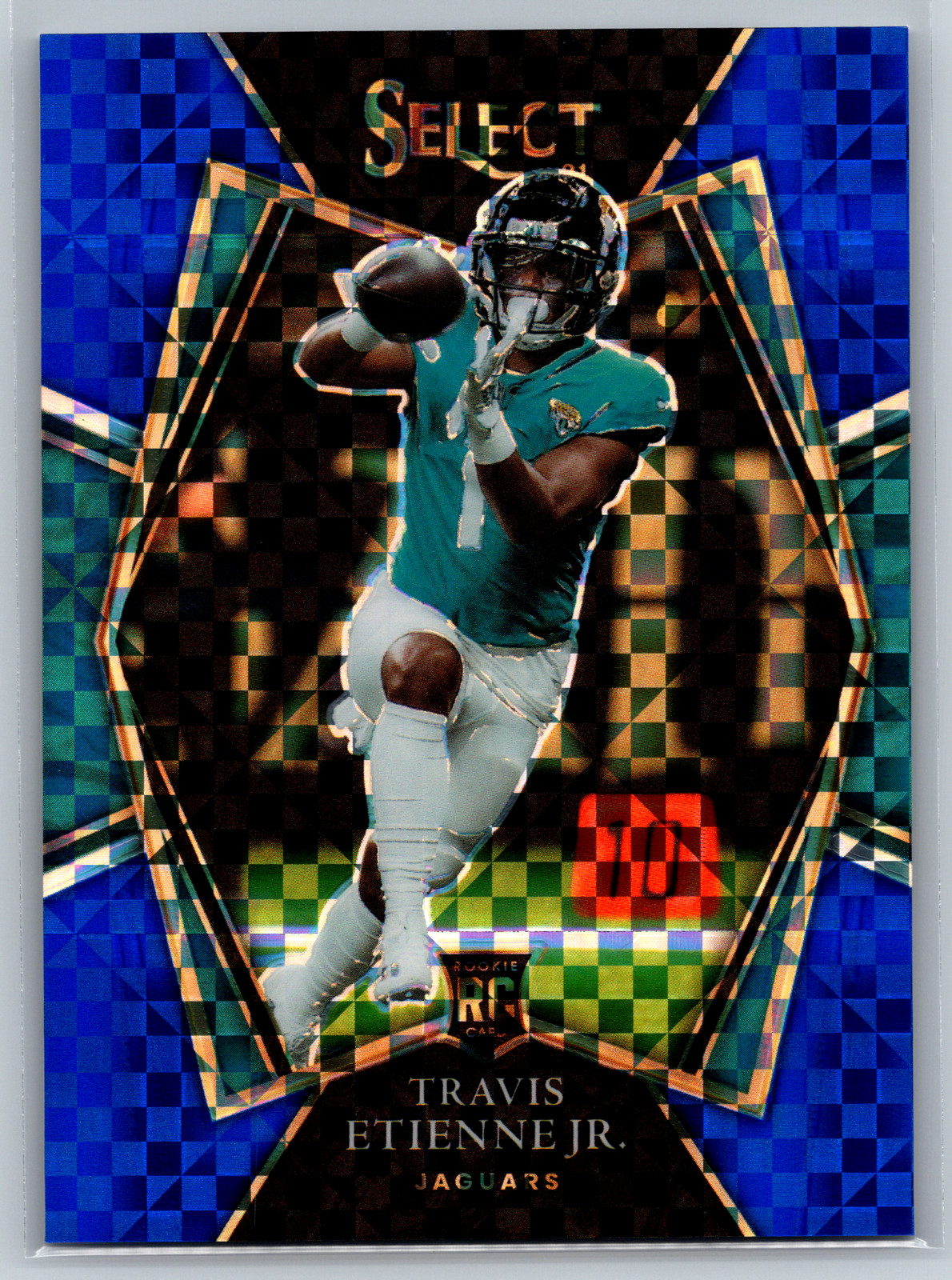 Travis Etienne Jr 2021 Panini Select Blue Prizm Rookie /149 #154 Jaguars