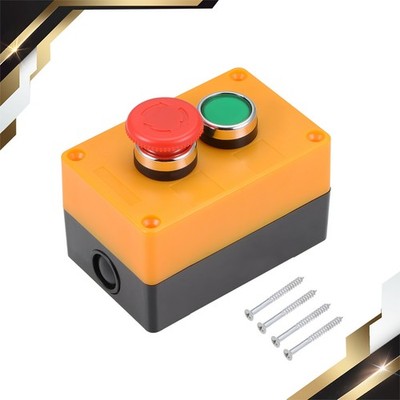 1 x Push Button Switch Box Momentary Green Switches and Emergency Stop