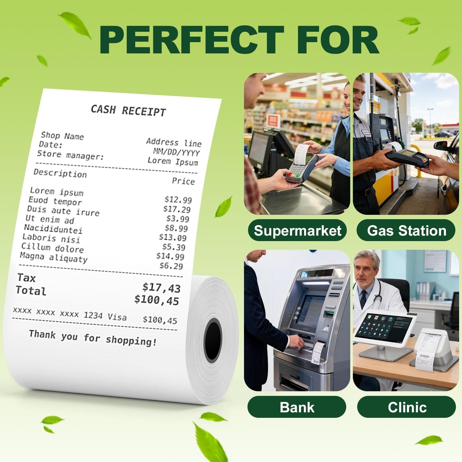 как выглядит 2 1/4 X 50 Thermal Receipt Paper Rolls, POS Cash Register Paper Rolls, BPA Free фото