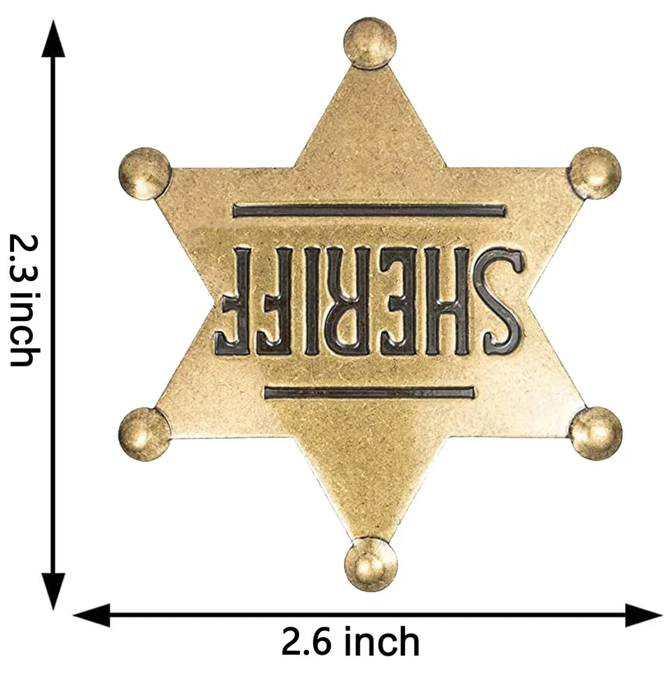 Insignia del Sheriff Occidental para Niños Adultos Favores de Fiesta Carnaval Premios Regalo Foto 4 de 4
