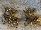 2 PAIR PINS BAR LAPEL DEER DOE COLORFUL RED BROWN & DOE SPOTS  ANTIQUE VINTAGE — photo 5