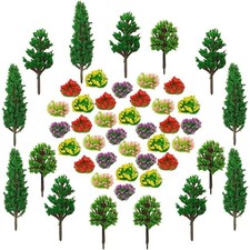 15Pcs  Model Trees Miniature Flower Cluster DIY 32Pcs ArtificialFlowers7957