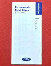 1997 FORD MONDEO Price List - ST24 Ghia X Si Aspen GLX LX