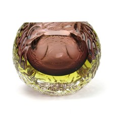 ALESSANDRO MANDRUZZATO Murano Glas Blockvase Sommerso Vintage Teelichthalter