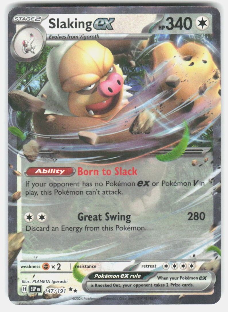 SLAKING EX 147/191 DOUBLE RARE SURGING SPARKS POKEMON NM/M