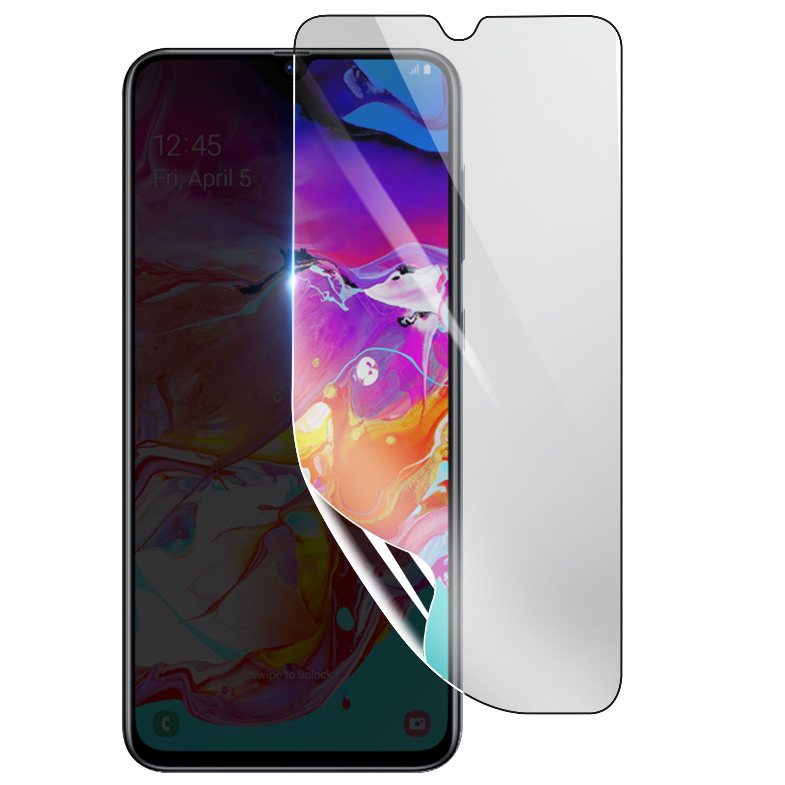 Protection écran hydrogel pour Galaxy A70, film transparent antichoc